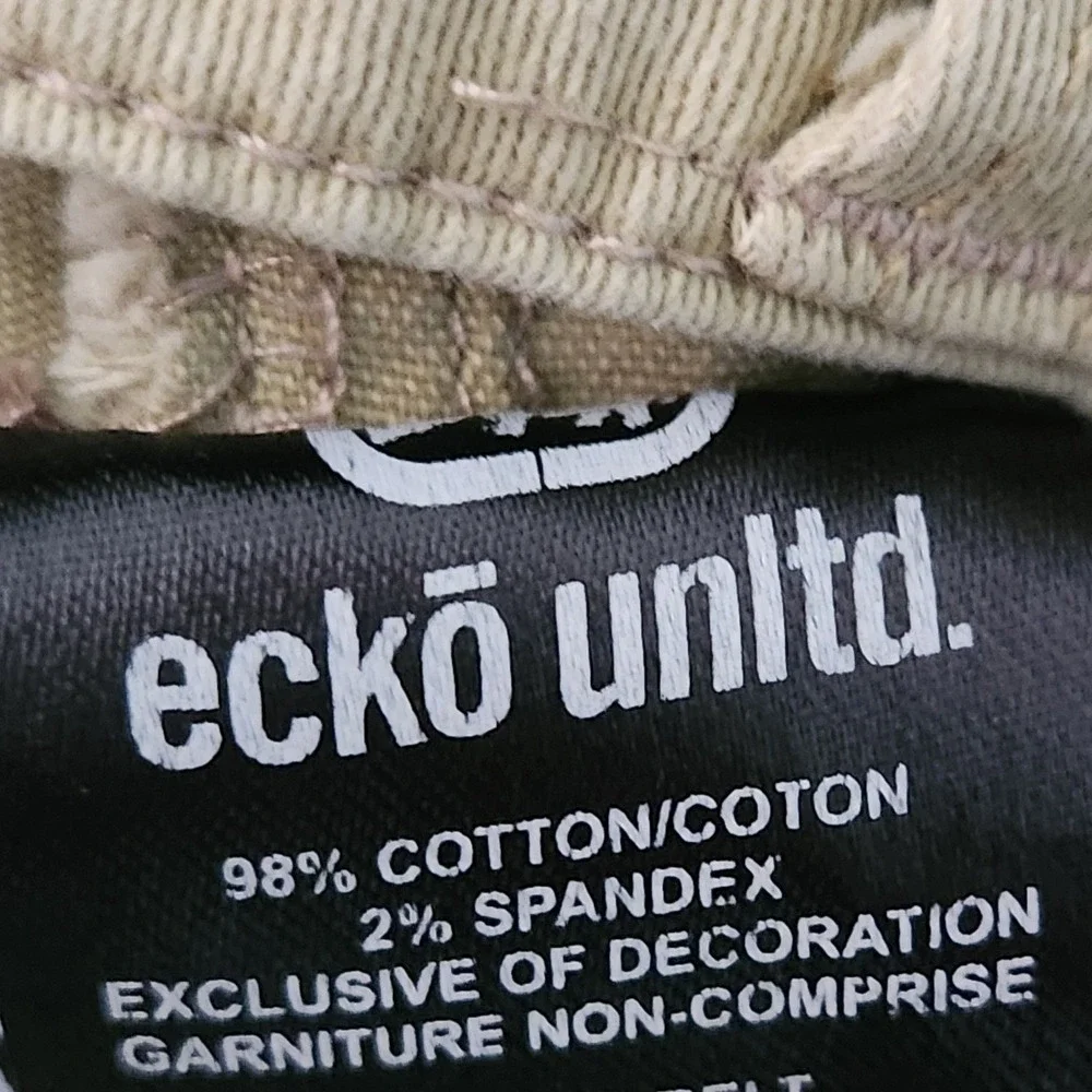 Ecko Unltd Mens Khaki Jogger Pants‎ Size 32 Tan Twill Tapered Streetwear Casual